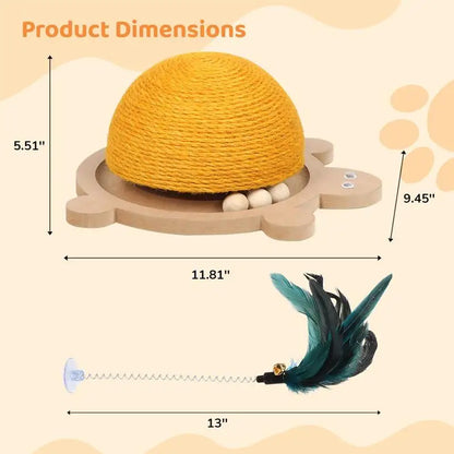 3-In-1 Wooden Track Ball Cat Scratcher