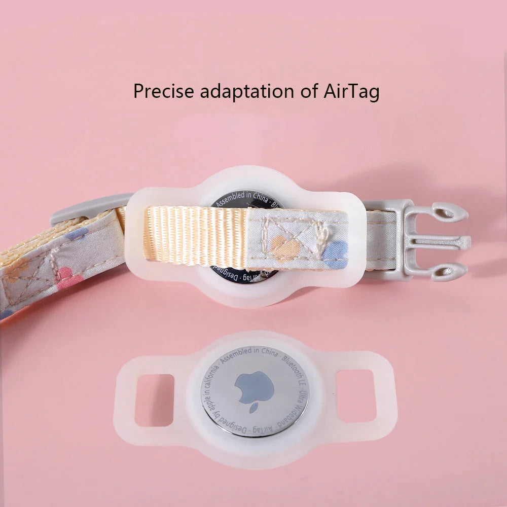 Silicone Cute Pet AirTag Collar & Lead