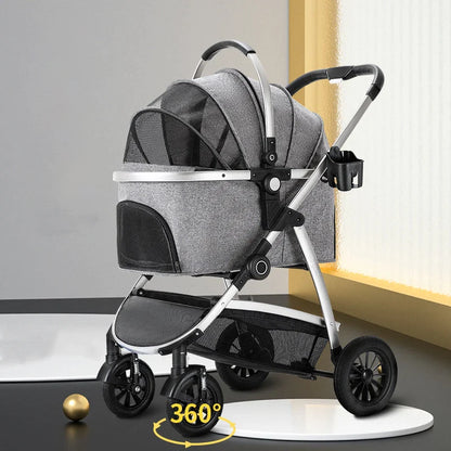 Four Wheeled Luxury Pet Stroller