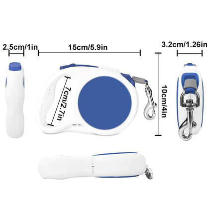3-in-1 Retractable Dog Leash With LED Flashlight