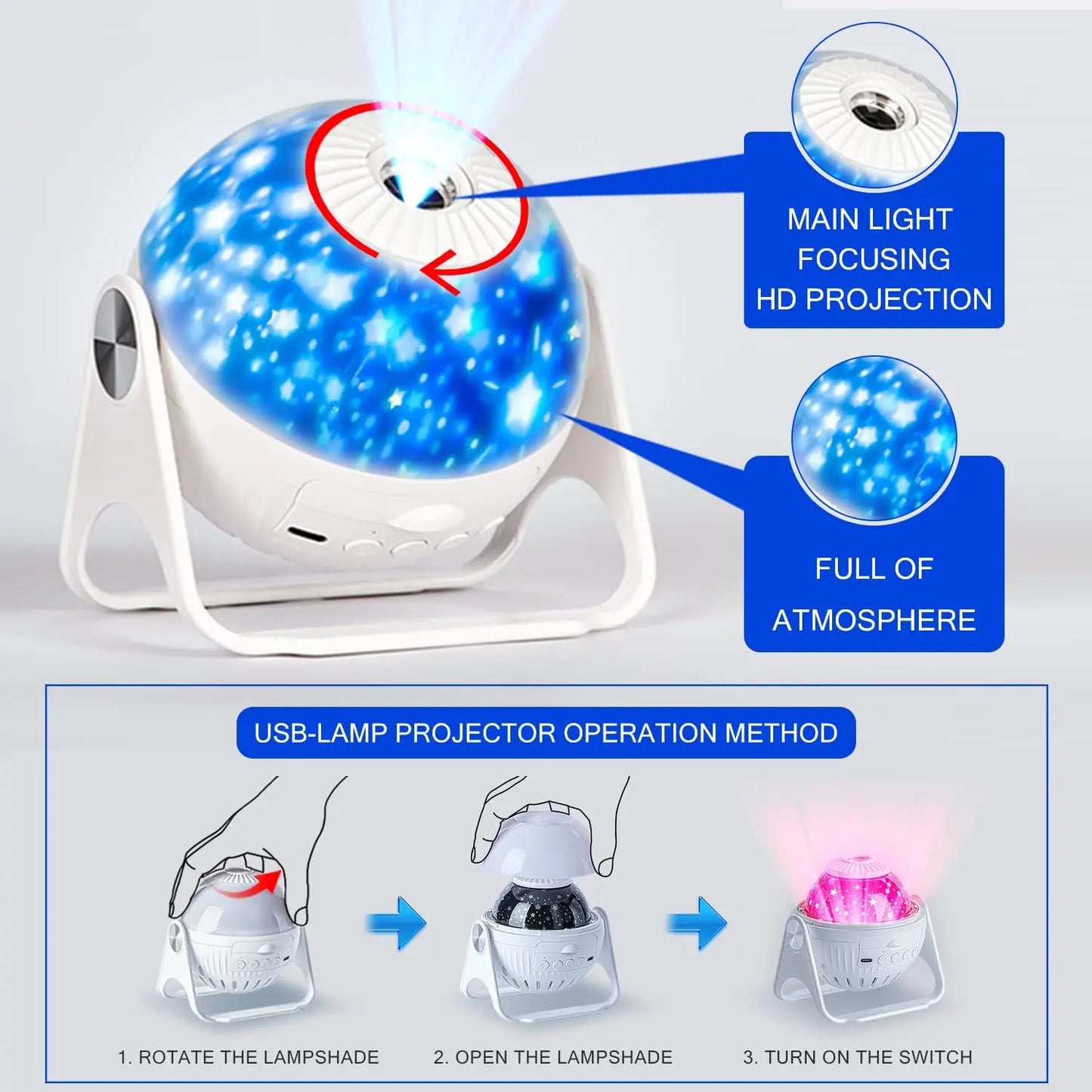 LED Milky Way Planetarium Projector Night Light