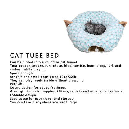 Soft Long Plush Round Cat Tunnel