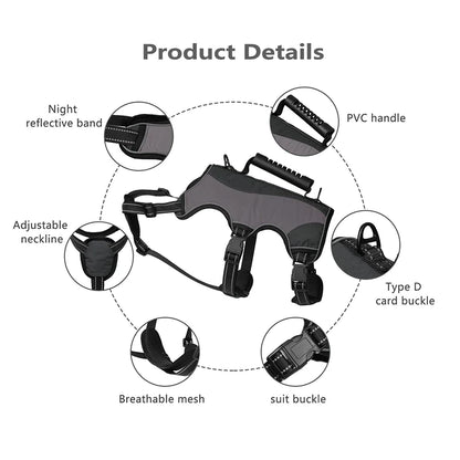 Reflective No Pull Tactical Dog Harness