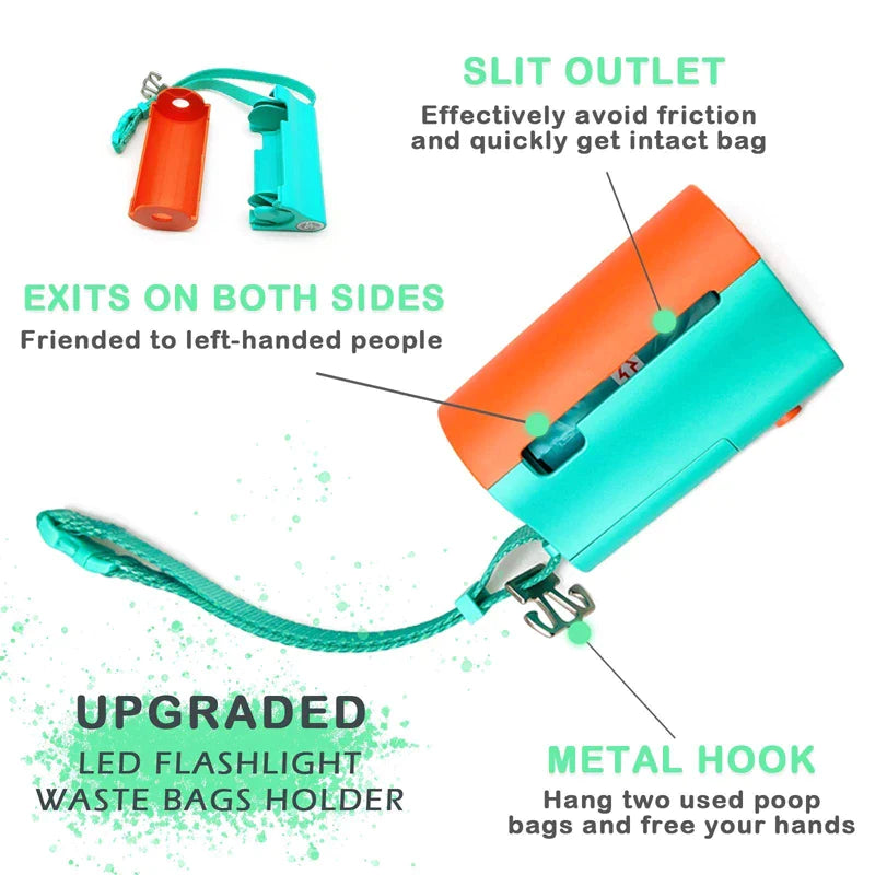 Dog Poop Bags Dispenser With LED Flashlight