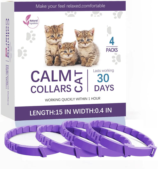 4PCS Effective Safe Cat Calming Collars