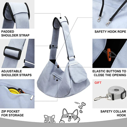 Hand-Free Padded Shoulder Dog Sling Bag