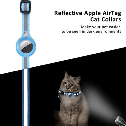 Reflective & Bell Pet AirTag Collar