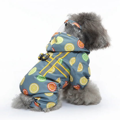 Fruit Print Waterproof Pet Raincoat