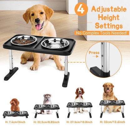 4-heights Elevated Large Dog Bowls