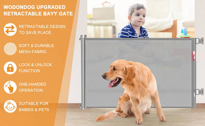 Safety Mesh Retractable Dog Gate