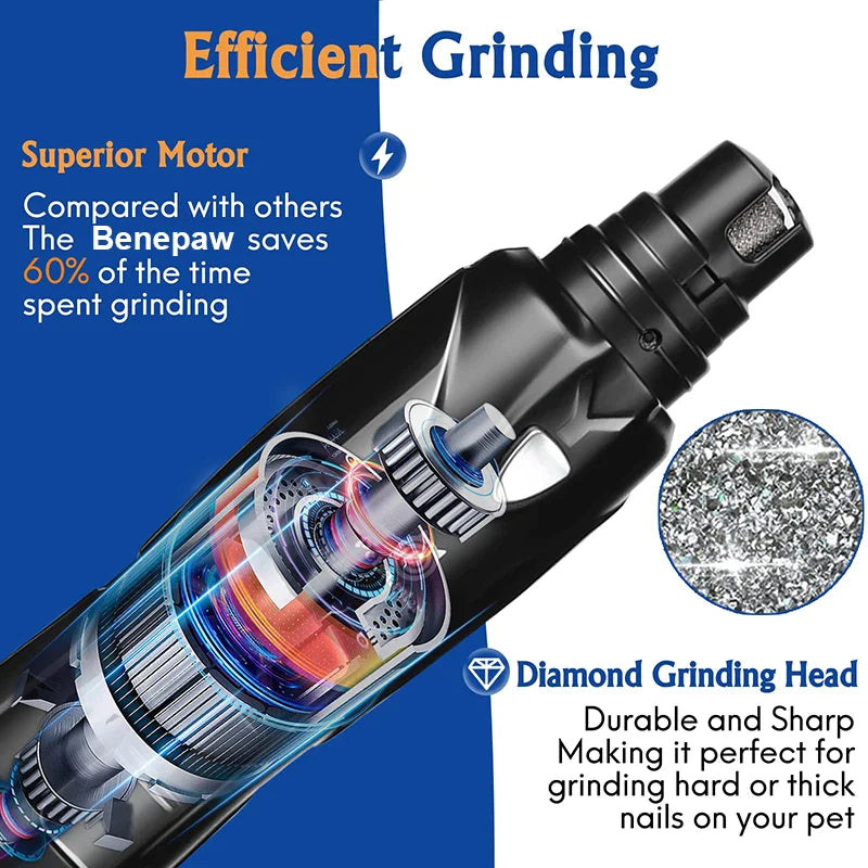 LED 2-Speed Touch-Switch Dog Nail Grinder