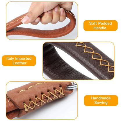 Rustproof Hook Genuine Leather Dog Lead