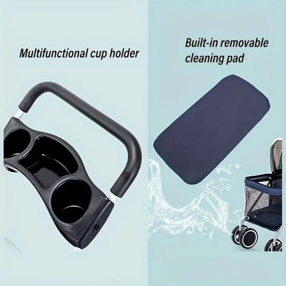 Outdoor Pet Stroller With Cup Holder