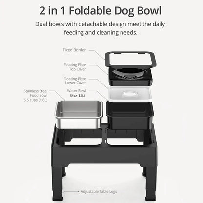 4 Levels Elevated Dog Bowls