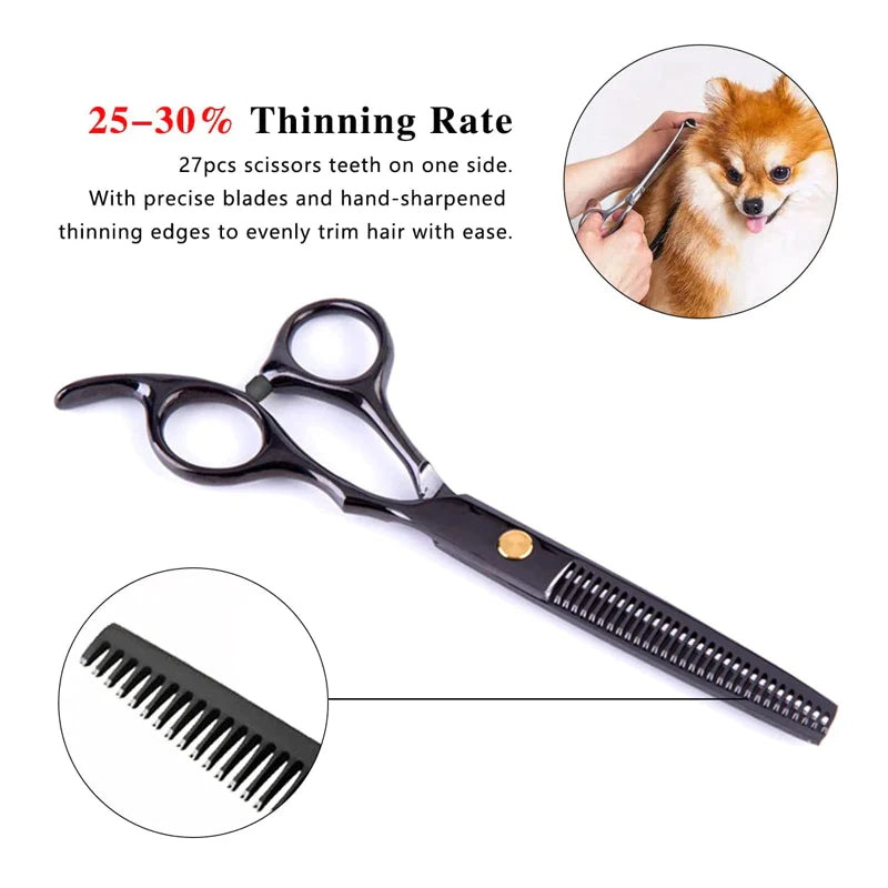 Professional Black Stainless Steel Dog Scissors