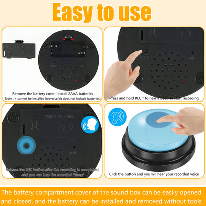 4Pcs Dog Talking Button With LED Light