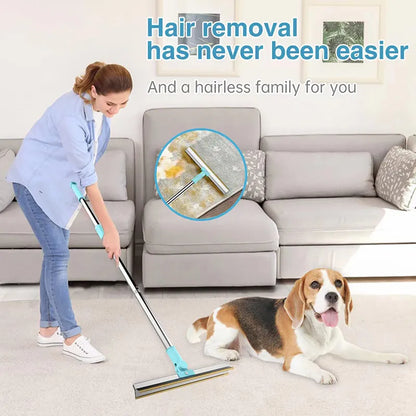 Telescopic Metal Edge Pet Hair Removal Rake