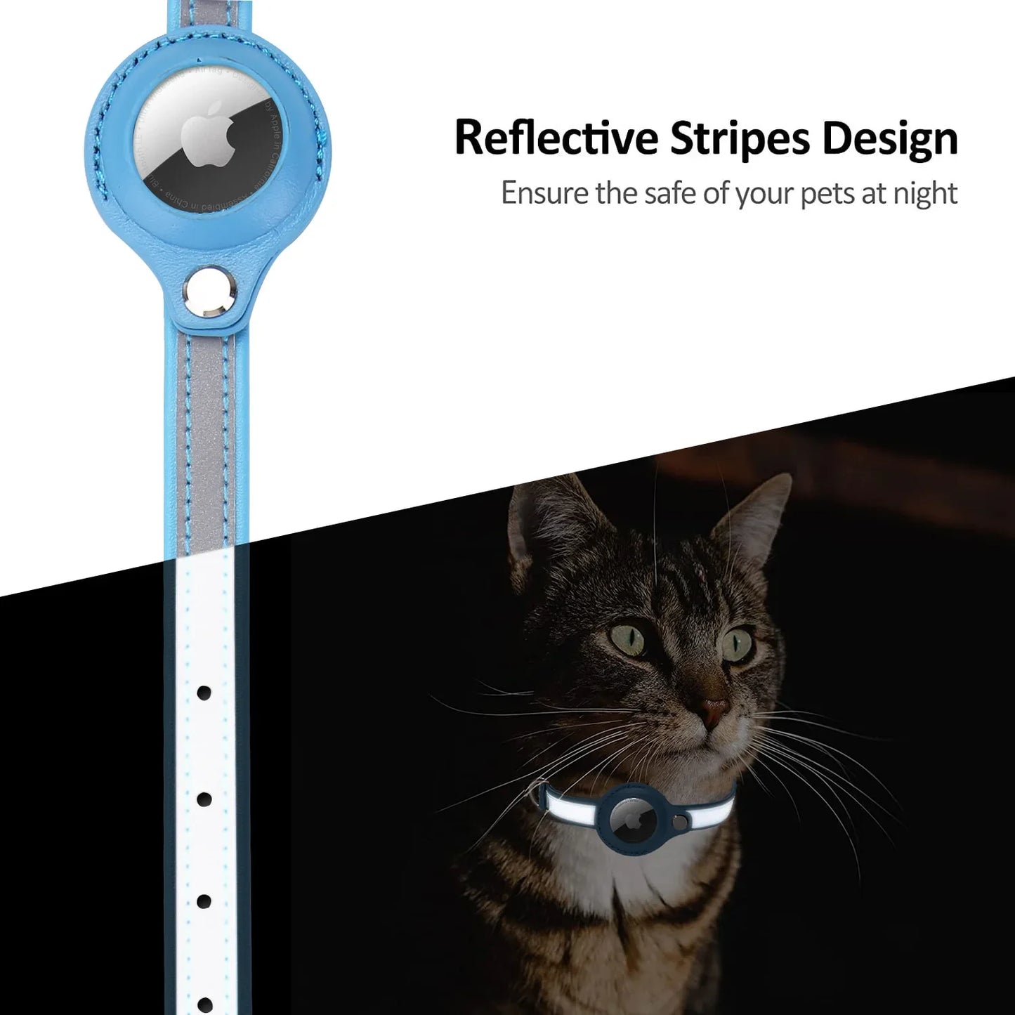 Reflective Stripes Pet AirTag Collar