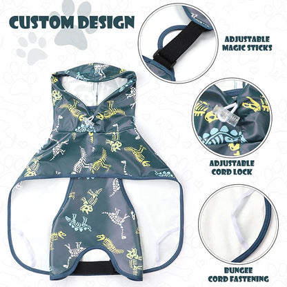 Quality Clear Hooded Dog Raincoat