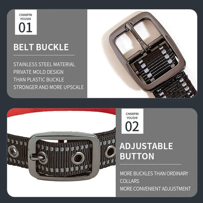 Reflective Nylon Dog AirTag Collar & Lead