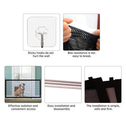 4 Hooks Dog Breathable Mesh Fences