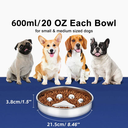 High End Stainless Steel Anti-Gulping Dog Bowl