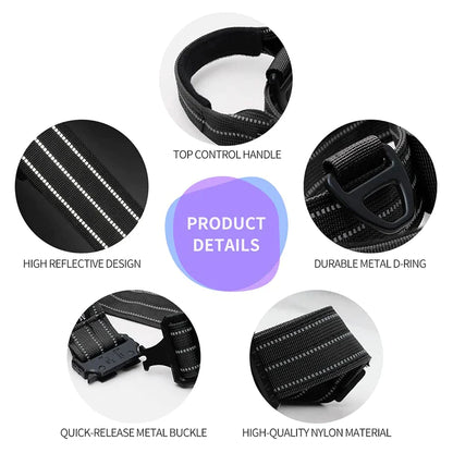 Control Handle Reflective Tactical Dog Collars