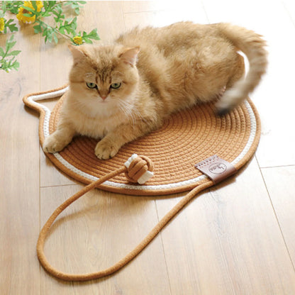 Hand Woven Cotton Thread Cat Mat