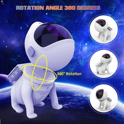 Astronaut Dog Night Light Galaxy Projector