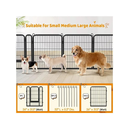 8 Panels Steel Dog Playpen