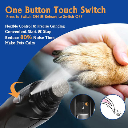 LED 2-Speed Touch-Switch Dog Nail Grinder