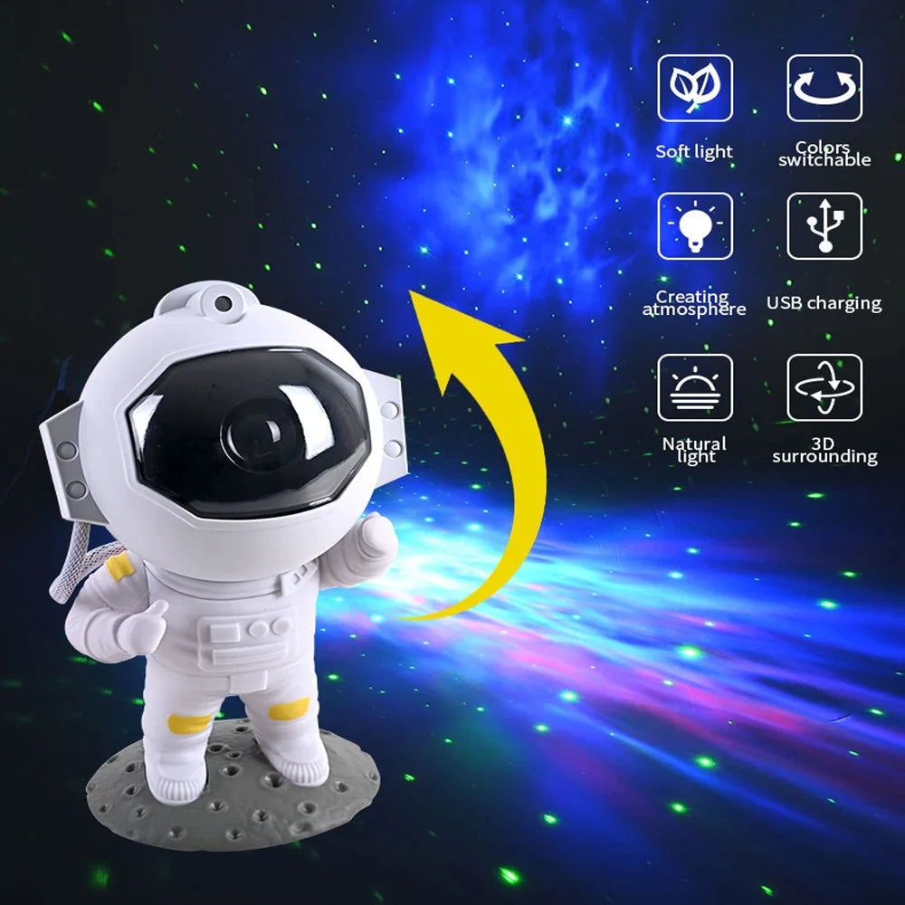 Galaxy Astronaut Star Projector LED Night Light