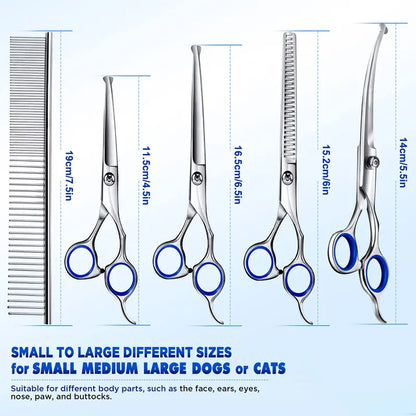 6 In 1 Professional Stainless Steel Dog Scissors
