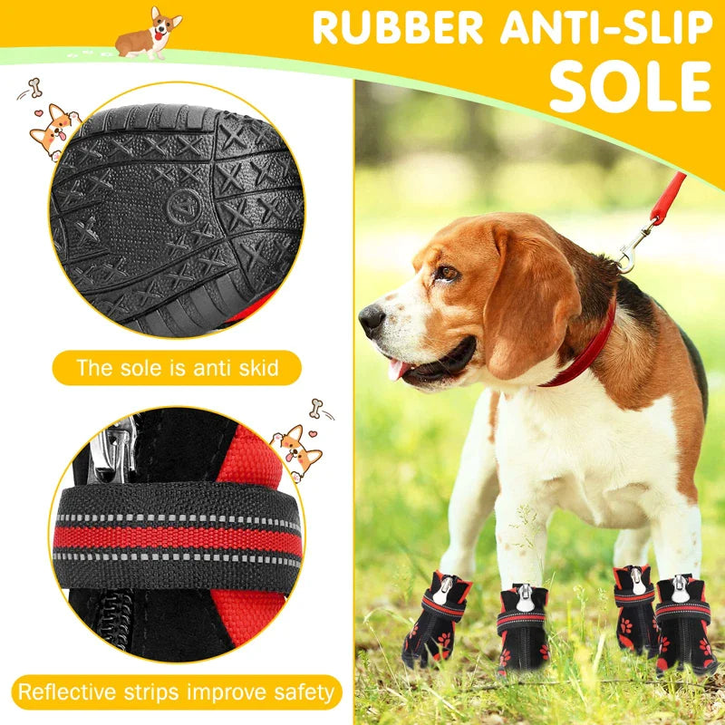 Wear-resistant Reflective Dog Shoes