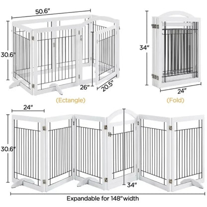 MDF & Metal 34″ Height Foldable Pet Gate