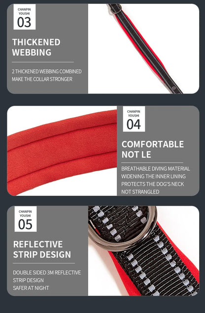 Reflective Nylon Dog AirTag Collar & Lead