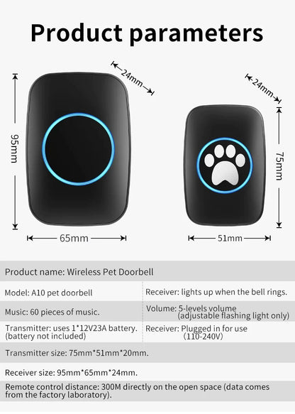 300m Remote Control Dog Smart Doorbell
