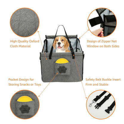 Mesh Window Oxford Dog Car Seat Booster