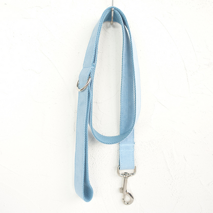 SKY BLUE Suede Fabric Dog Collar