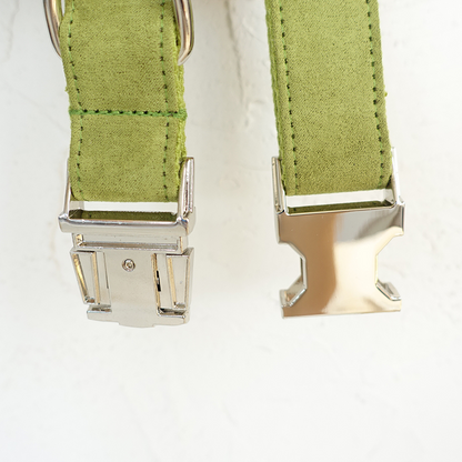 SOFT GREEN Suede Pet Collar