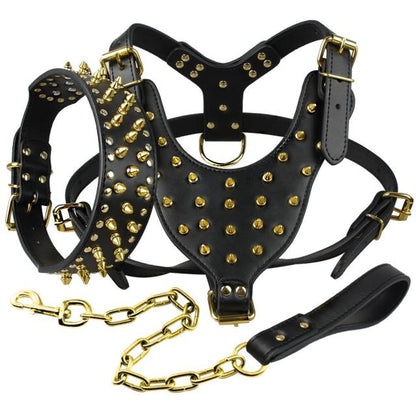 Leather Spiked Studded Dog Harness