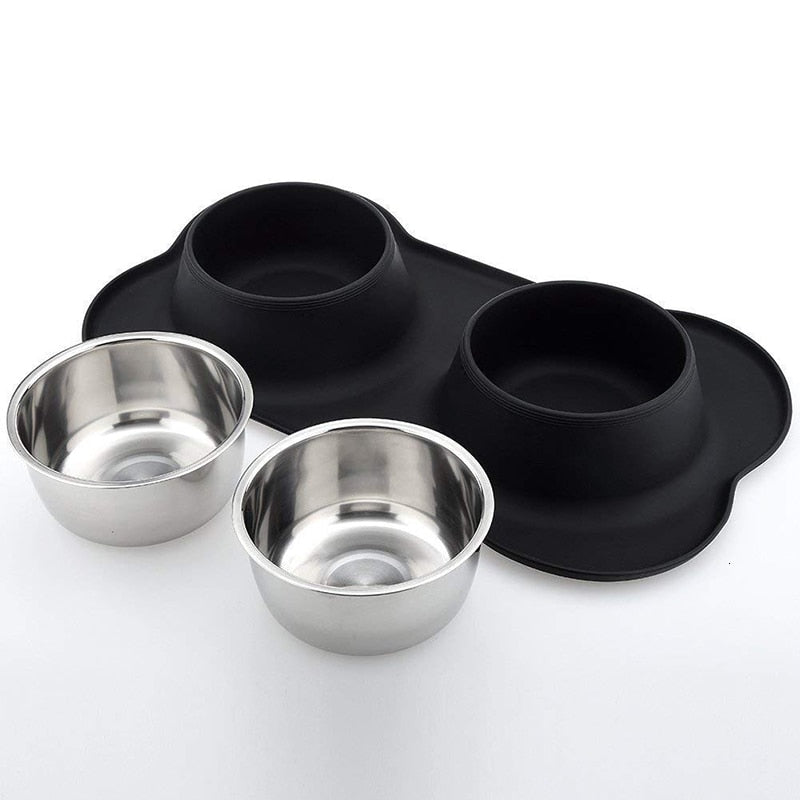 Stainless Steel Double Dog Bowl