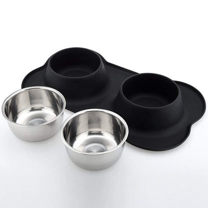 Stainless Steel Double Dog Bowl