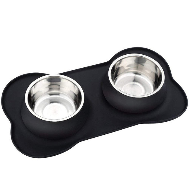 Stainless Steel Double Dog Bowl