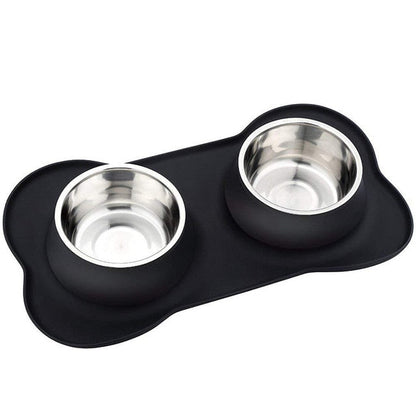 Stainless Steel Double Dog Bowl