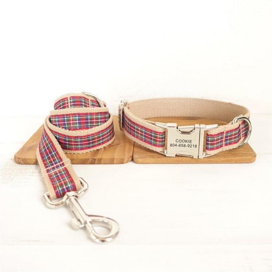 RED SCOTTISH Plaid Dog Collar - Bark ¡®n¡¯ Paws