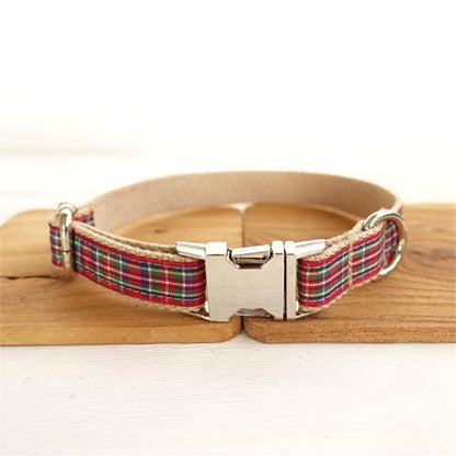 RED SCOTTISH Plaid Dog Collar - Bark ¡®n¡¯ Paws