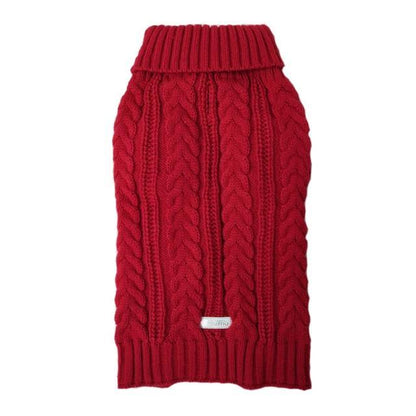 Knitted Cable Winter Dog Sweater - Bark ¡®n¡¯ Paws