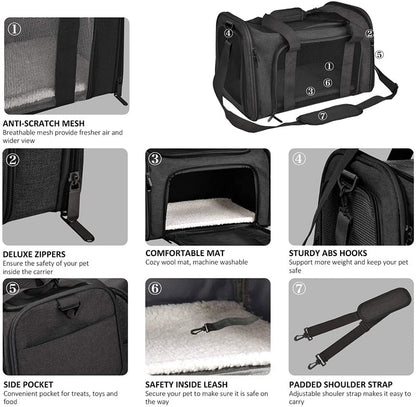 Collapsible Padded Shoulder Strap Dog Carrier Bag