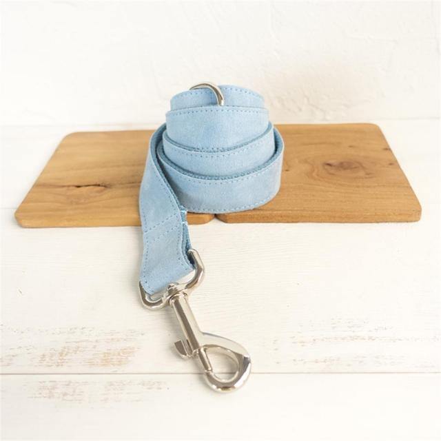 SKY BLUE Suede Fabric Dog Collar - Bark ¡®n¡¯ Paws